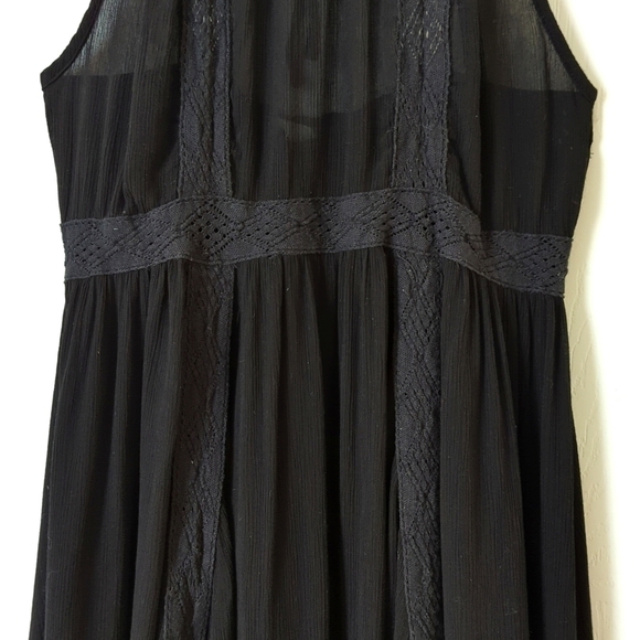 Intimately Free People Falling For You Lace Inset Halter Mini Slip Dress Black S - Picture 4 of 15